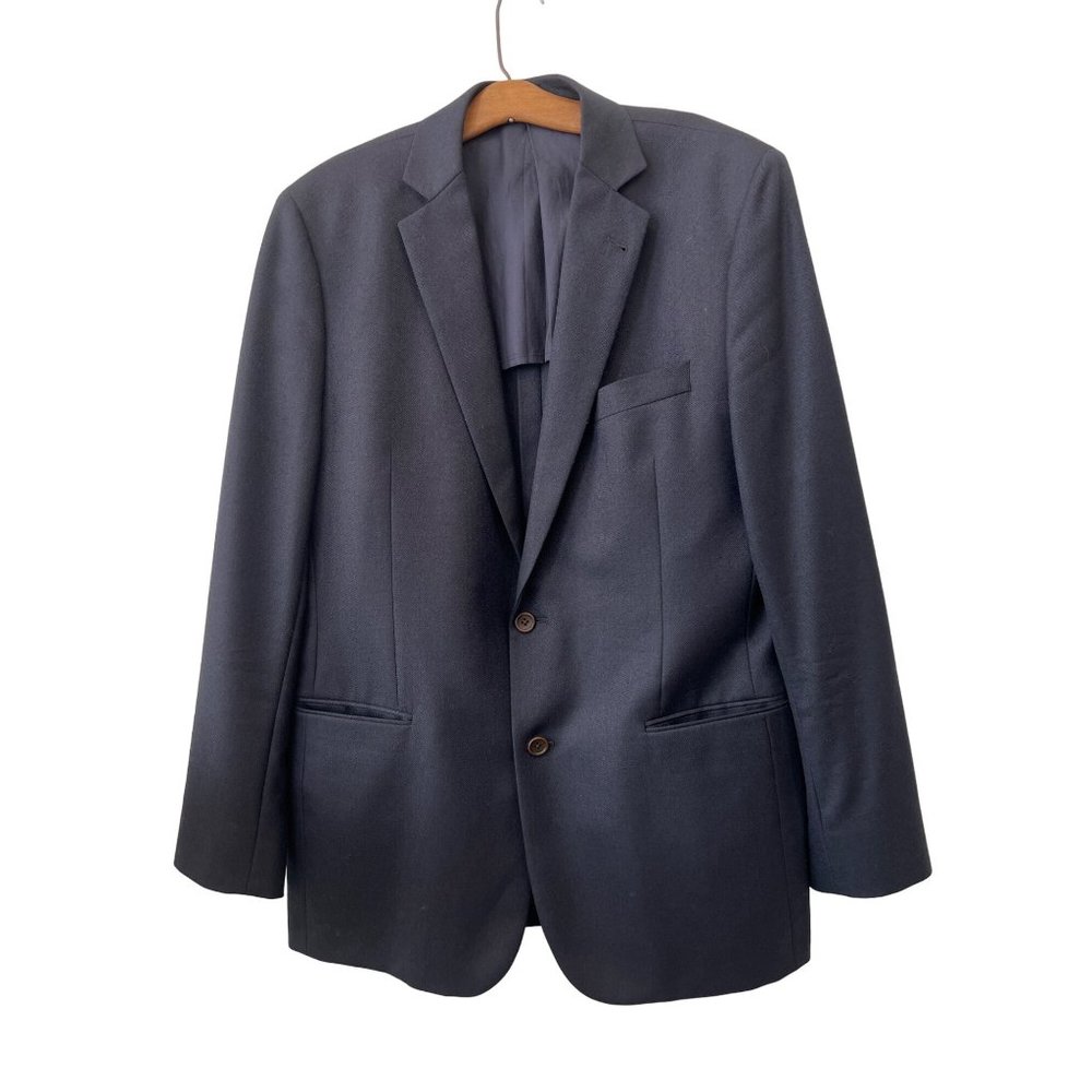 Brooks Brothers Fitzgerald Formal Suit Blazer Wool Jacket Mens 42L Blue Career